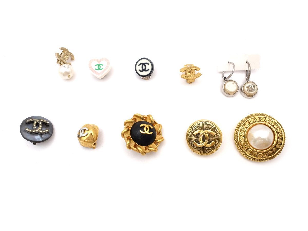 1円スタート 【CHANEL シャネル】 アクセサリー10点セット まとめ売り ピアス イヤリング ココマーク サークル型 装飾小物 ヴィンテージ