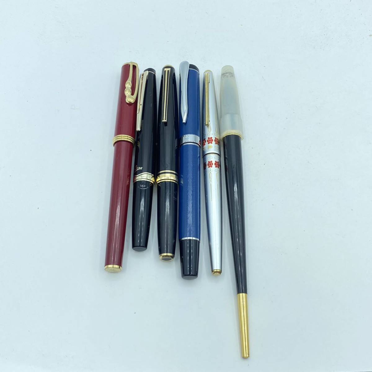 【R24】万年筆　ペン先　18K　750　14K　刻印あり　ペリカン　パイロット　プラチナ　おまとめ　6本　筆記用具　現状品