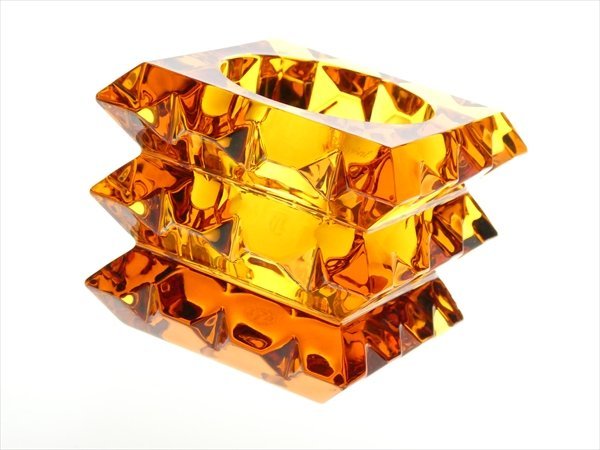 ② Baccarat アルルカン❤️クリスタル キャンドルホルダー❤️オレンジ n226 Baccarat バカラ クリスタル アルルカン オレンジ キャンドル