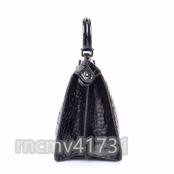 「81SHOP」クロコダイル本革 腹部革使用 センター取り ワニ革 レディースバッグ ハンドバッグ 2WAY 手提げ ショルダーバッグ レザーバッグ