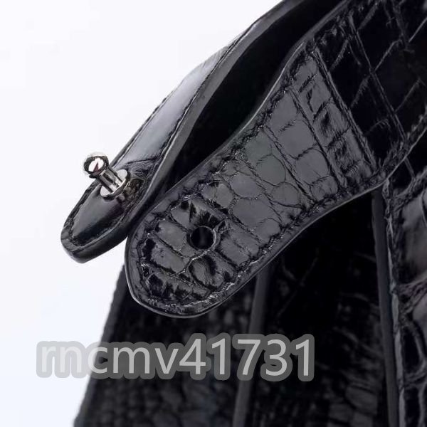 「81SHOP」クロコダイル本革 腹部革使用 センター取り ワニ革 レディースバッグ ハンドバッグ 2WAY 手提げ ショルダーバッグ レザーバッグ