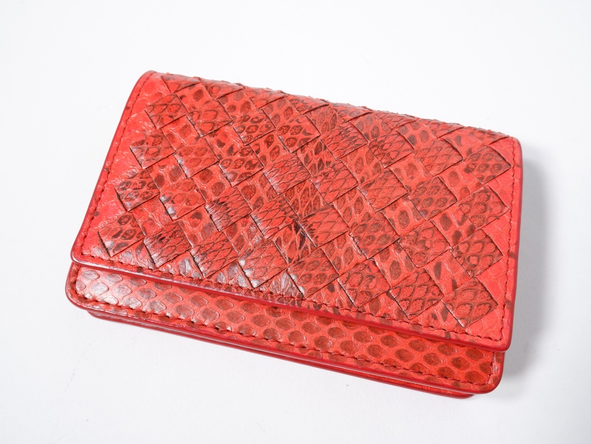 BOTTEGA VENETAボッテガヴェネタ イントレチャート パイソン ビジネスカードケース 名刺入れ[LZCA71988]