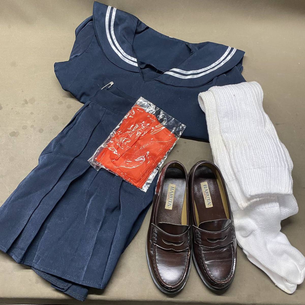 コスプレ　セーラー　冬服　ローファー　ソックス K1563 【セーラー服 セット】【ローファー HARUTA ハルタ 24㎝】制服