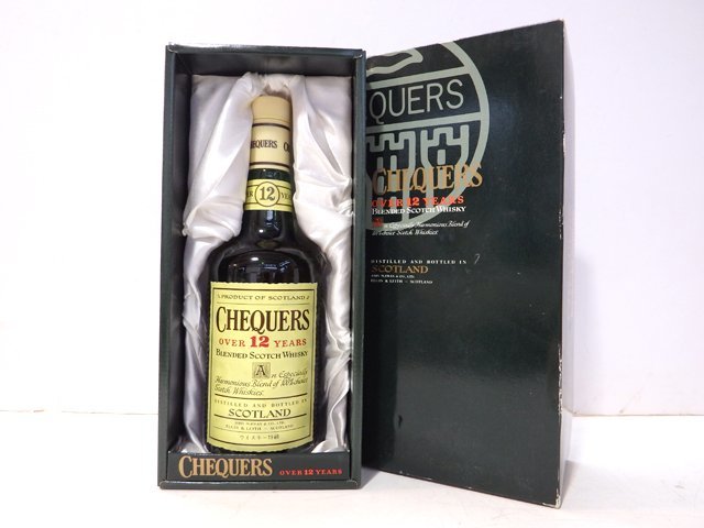 スコッチ　Chequers12年　古酒、箱なし、未開栓、750ml, 43% 未開栓 】CHEQUERS チェッカーズ スコッチウイスキー 特級 750ml 43度