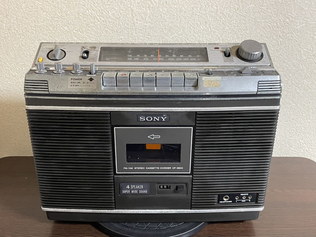 ジャンク）ラジカセ『SONY CF-3800 SONY， ラジオカセットレコーダー