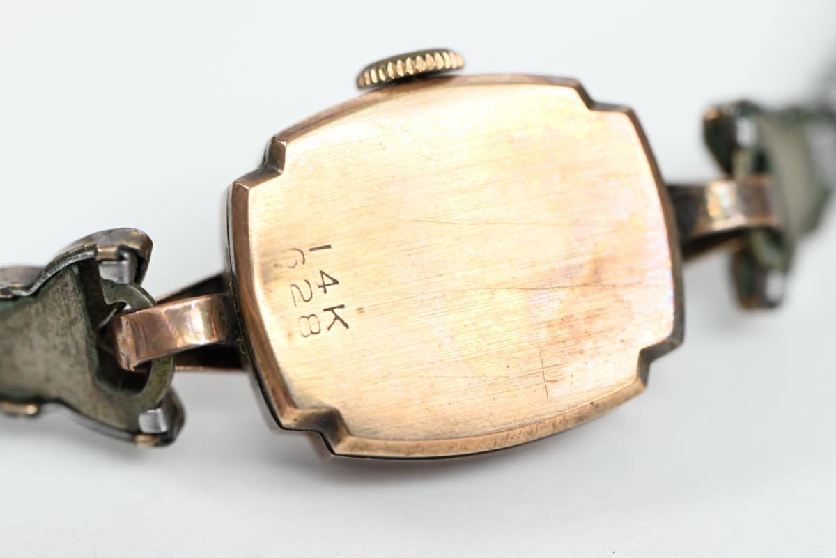 5I45 ジャンク ヴィンテージ 14K 628 刻印 DEN-RO 17石 時計 14金  