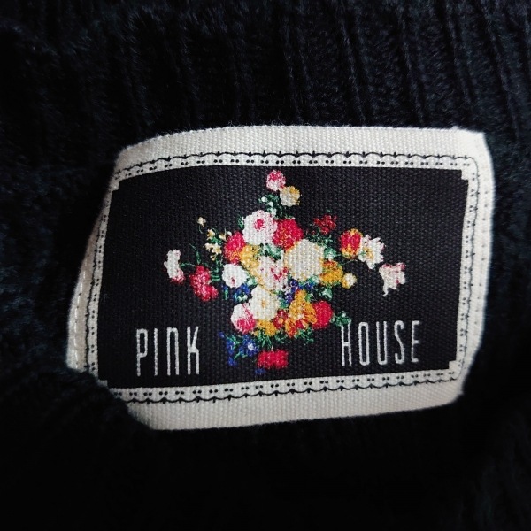ピンクハウス PINK HOUSE カーディガン サイズ - 黒×ピンク×グリーン