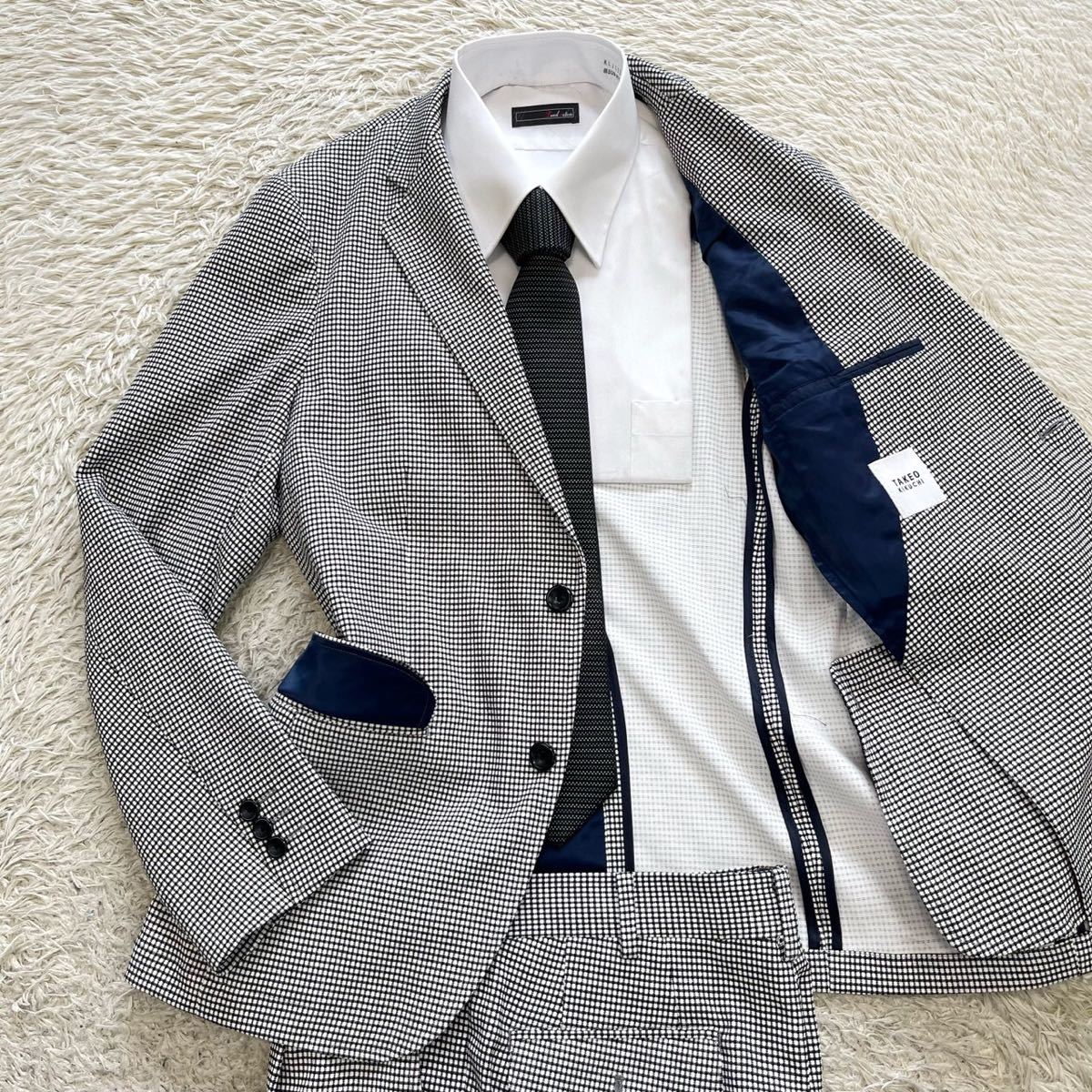 極美品 デサント 3ピース スーツ セットアップ ストレッチ ウォッシャブル