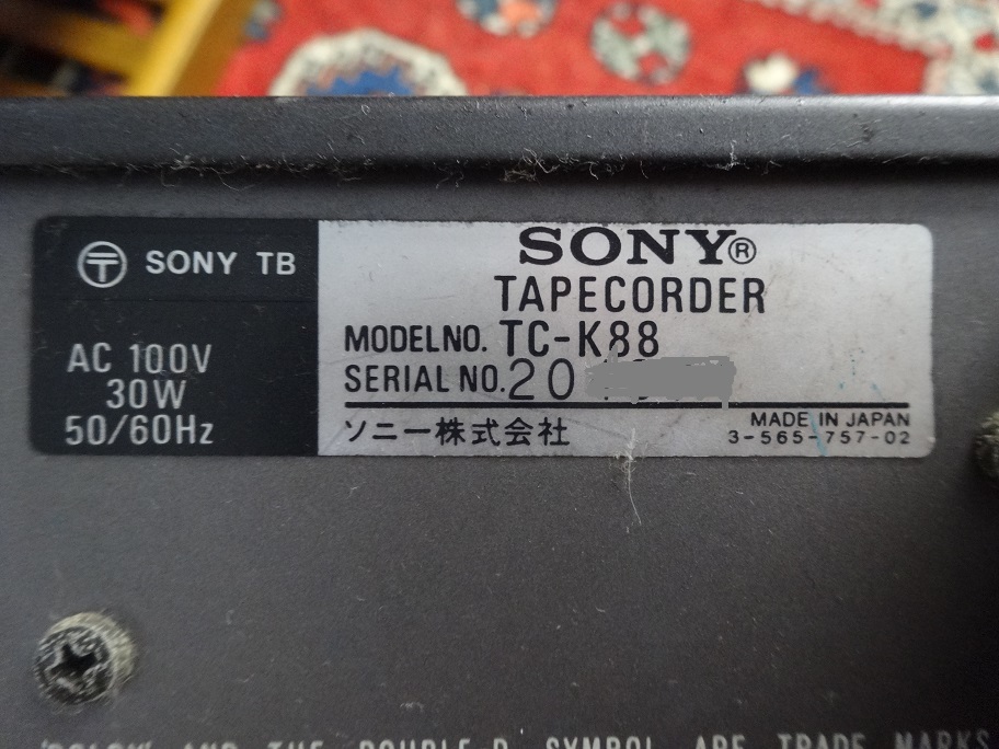 ☆ソニーの名機 TC-K88☆動作難あり☆名残惜しいですがジャンク扱いで