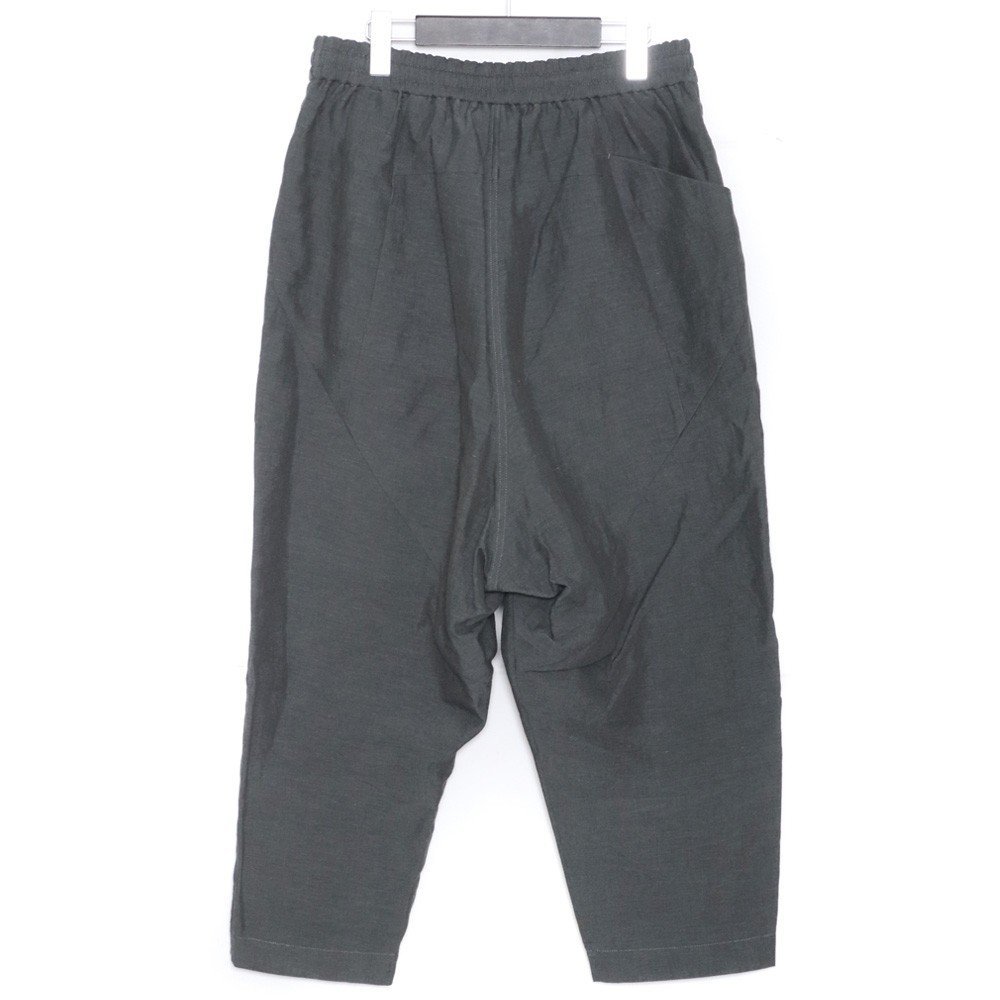 DEVOA 23SS Dropcrotch cropped pants Linen サイズ2 ブルーグレー PTN-BLKL デヴォア ドロップクロッチクロップドパンツ リネン サルエル