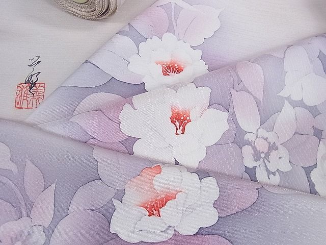 平和屋2□付下げ 反物 着尺 作家物 枝花 逸品 未使用 aaa3978