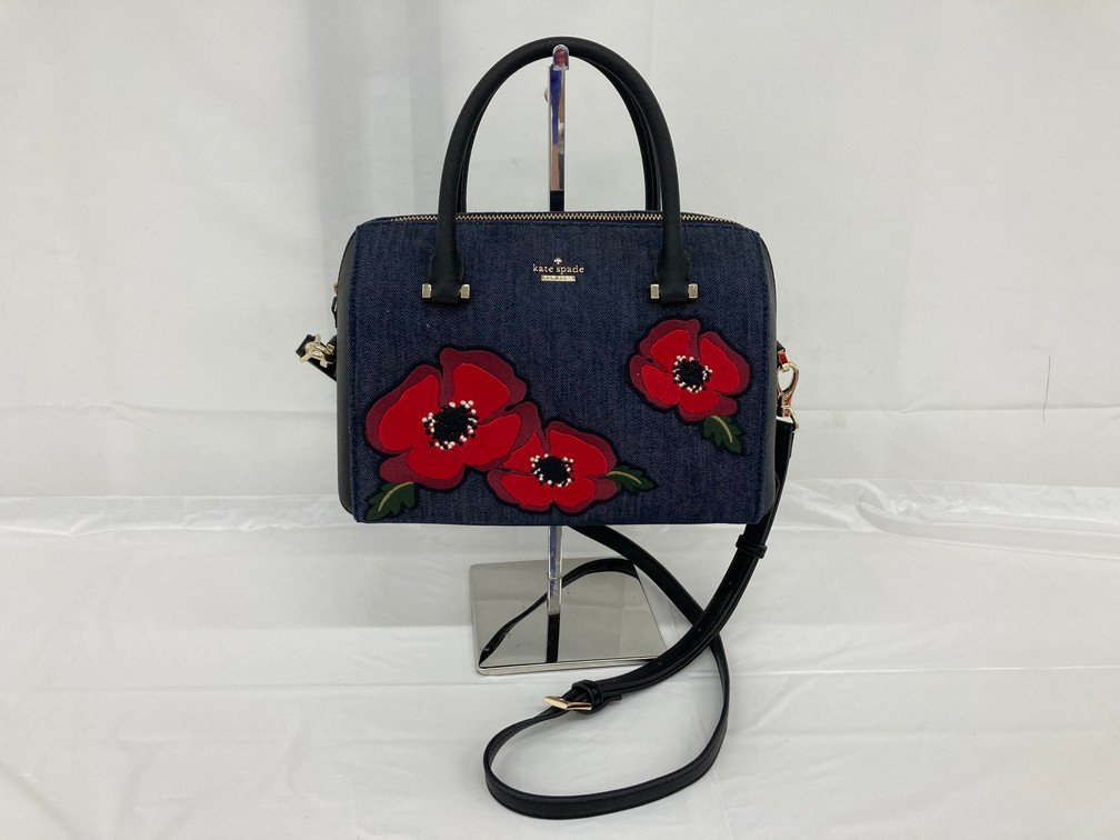 kate spade ケイトスペード デニム 花柄 ショルダー バッグ F066 