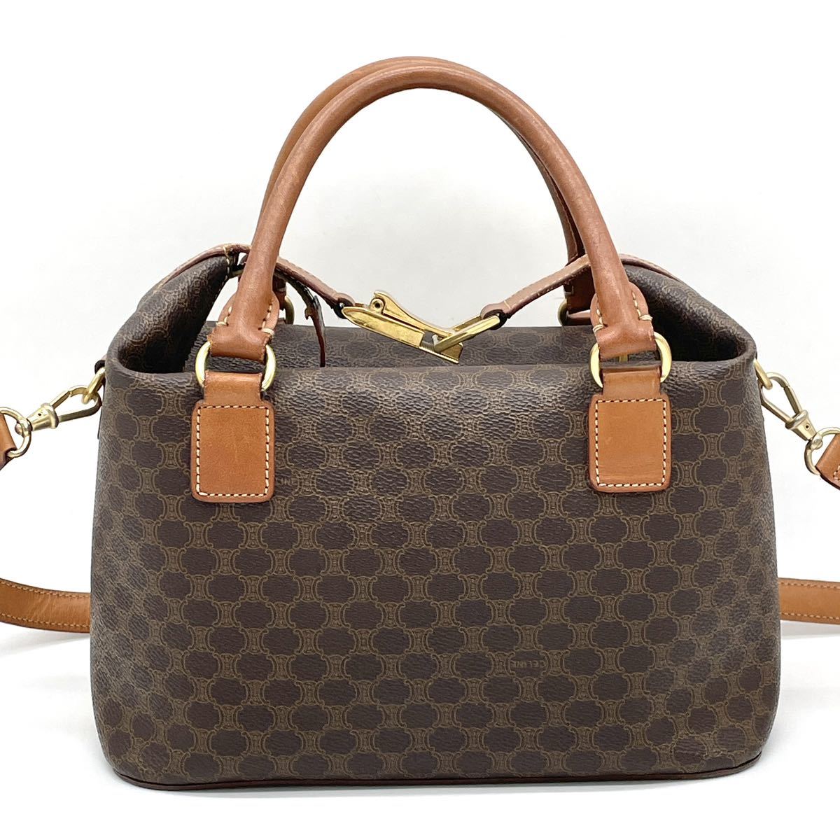 【美品】CELINEマカダム柄 ボストンバッグ PVC×レザー ダークブラウン 楽天市場】CELINE セリーヌ マカダム柄 ブラゾン柄 ショルダーバッグ