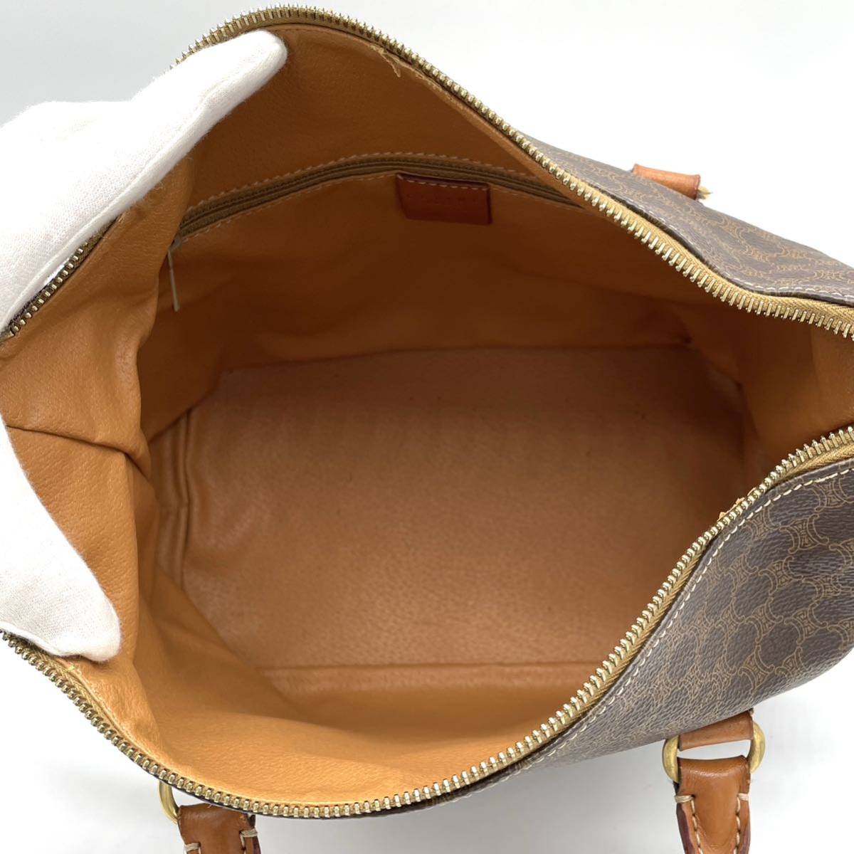 1円 良品 CELINE セリーヌ マカダム ブラゾンロゴ ブラウン 2way 