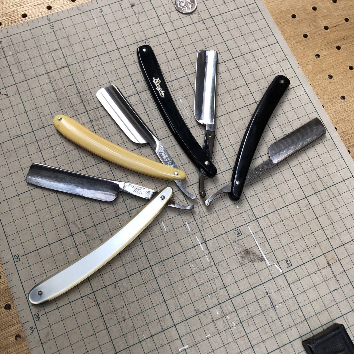 理容 西洋カミソリ 箱付き 4点 まとめて 谷藤 Maxfli Rongin ROSETTE 金鷹 KINTAKA 一番 剃刀 RAZOR ...