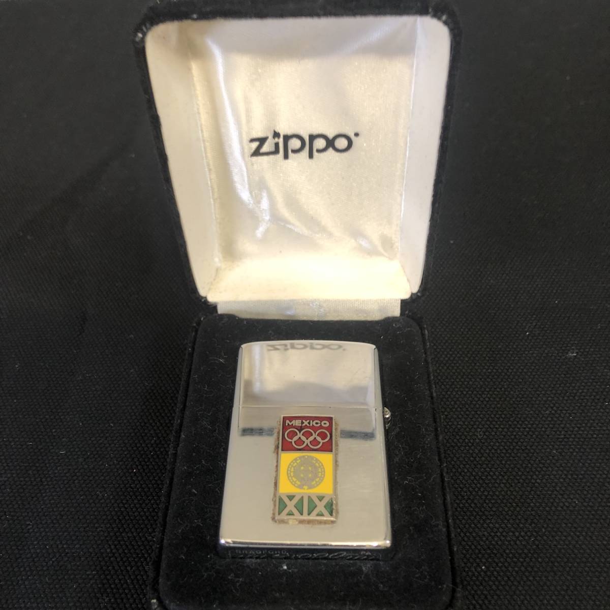 ZIPPO ジッポ／ガスライター／メキシコオリンピック記念／1968年／箱あり／USED／1円オークション／最低落札価格なし