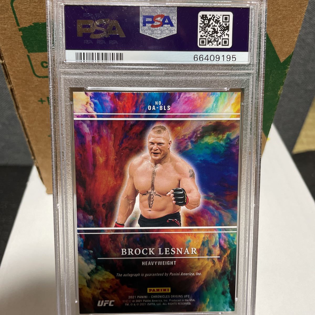 PANINI 2021 CHRONICLES UFC BROCK LESNER ORIGINS AUTOGRAPHS 直筆サインカード　鑑定済み品　MINT 9 ブロック・レスナー　WWE