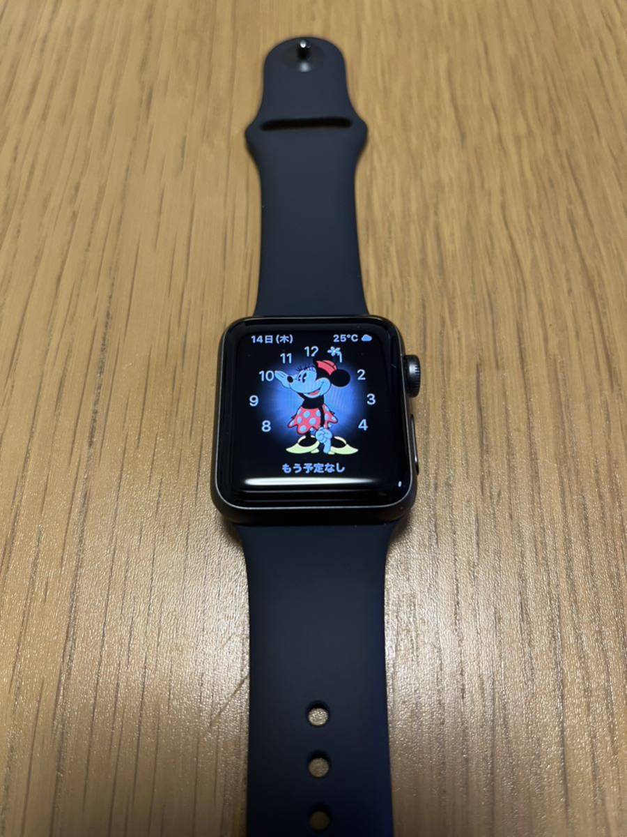 Apple Watch Series 3 GPSモデル 38mm スペースグレイアルミニウムケースとブラックスポーツバンド MTF02J/A
