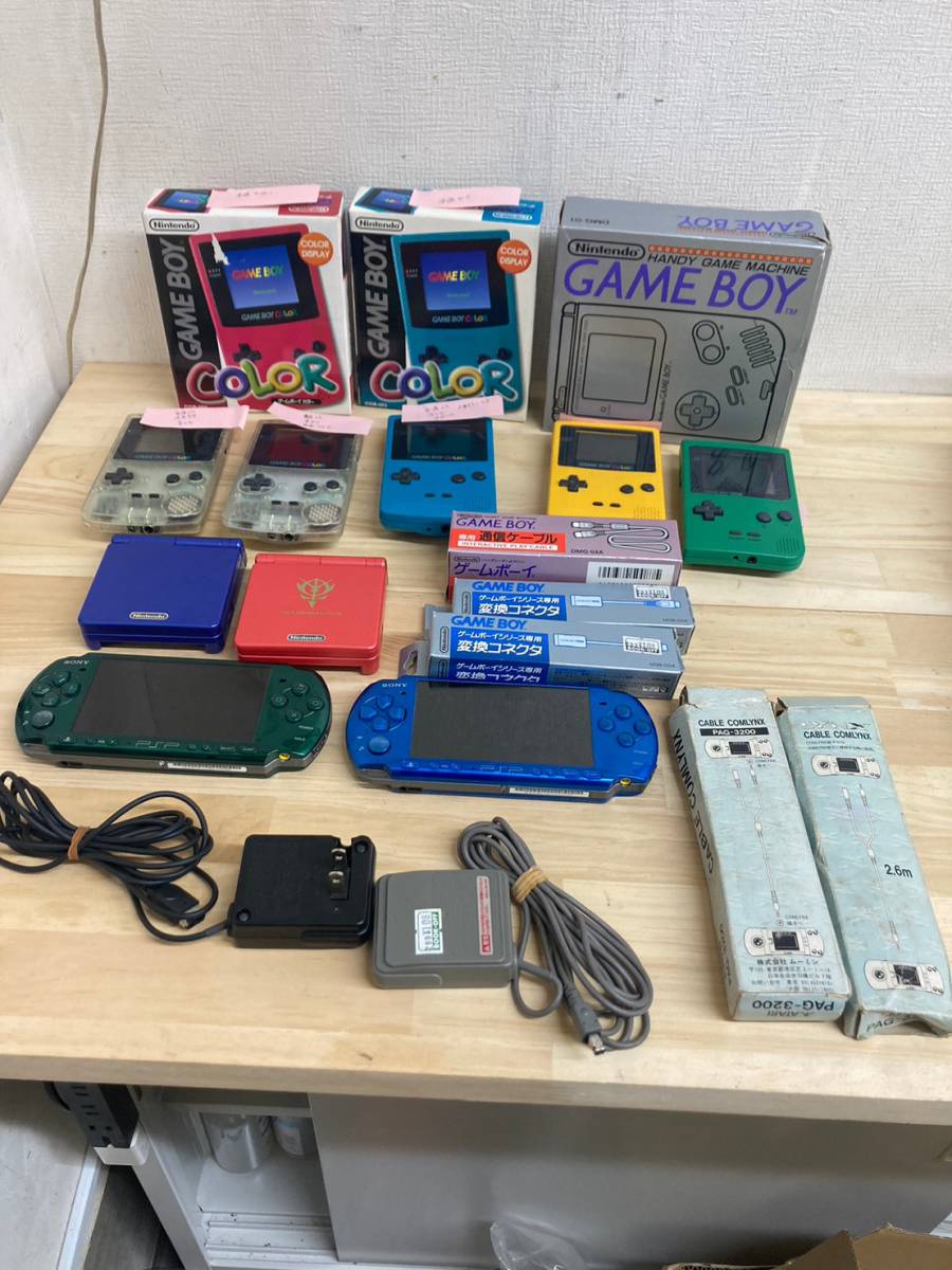 ゲームボーイカラー　通信ケーブル　携帯バッテリー　ジャンク ジャンク扱い】ゲームボーイカラー等ゲーム機 計12台 大量 まとめ