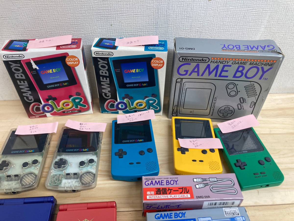 ゲームボーイカラー　通信ケーブル　携帯バッテリー　ジャンク ジャンク扱い】ゲームボーイカラー等ゲーム機 計12台 大量 まとめ
