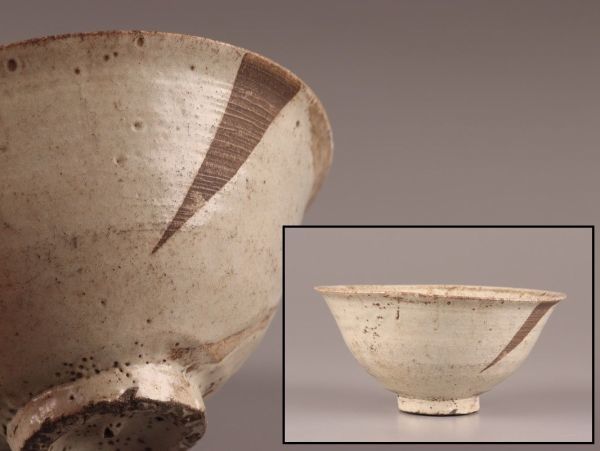 古美術 朝鮮古陶磁器 李朝 白磁 茶碗 時代物 極上品 初だし品 C1750