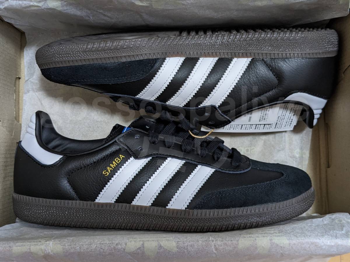 adidas Originals SAMBA OG BLACK WHITE GUM 25.0cm US7 B75807 国内  