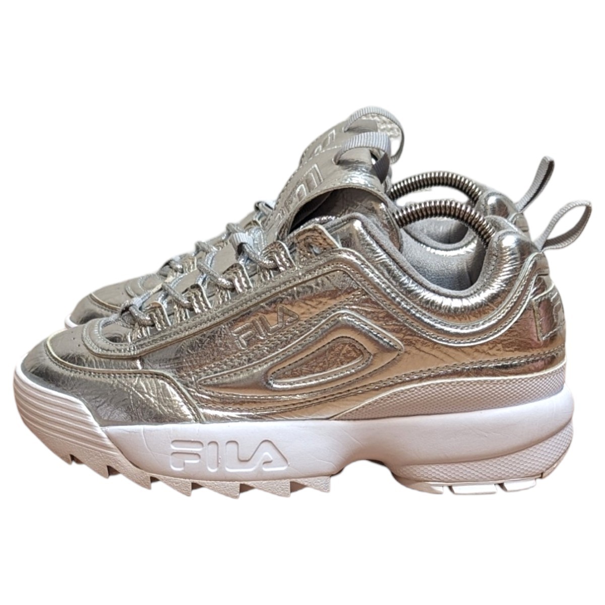 FILA フィラ 23.5cm シルバー 厚底スニーカー レディース 厚底 フィラ 