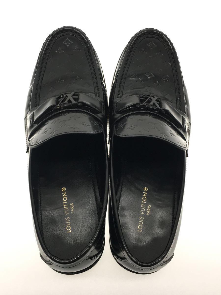 LOUIS VUITTON◇ローファー/UK7.5/BLK/レザー/メジャーライン LOUIS