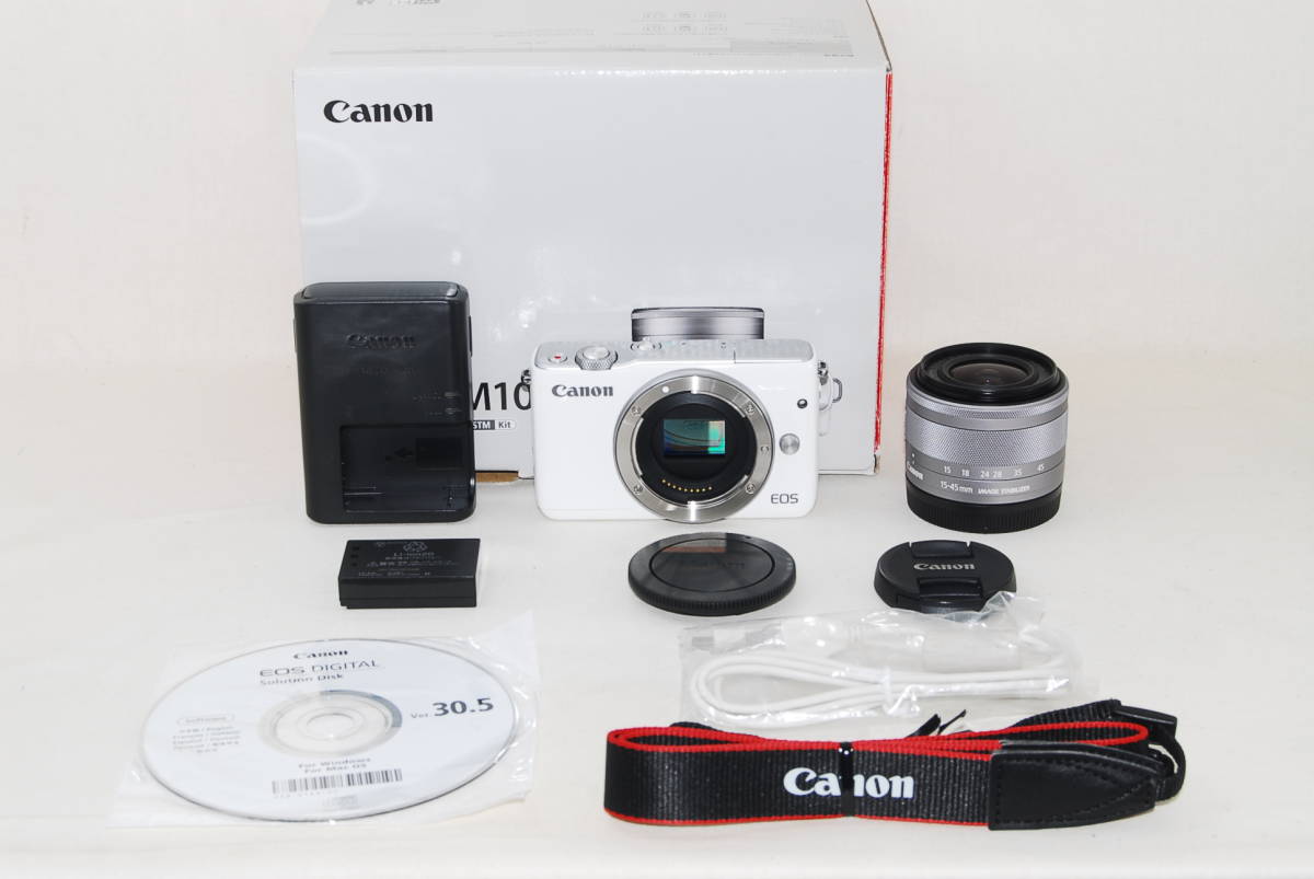 ☆極美品☆Canon キャノン EOS M10 EF-M15-45mm レンズキット ホワイト 元