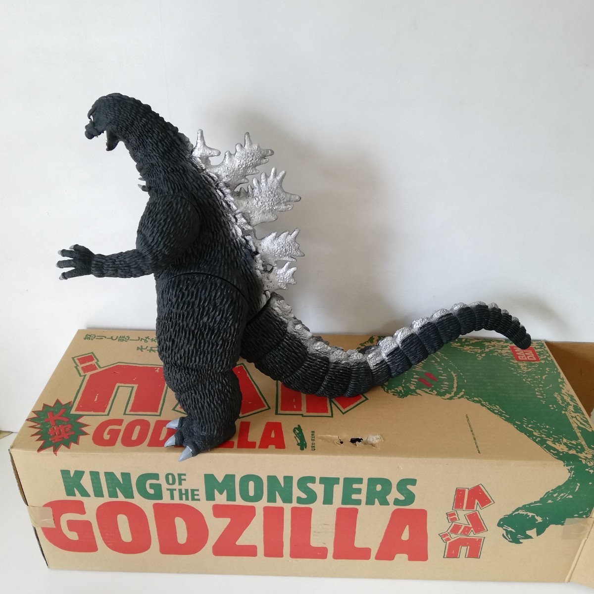 希少 1988年 BANDAI バンダイ KING OF THE MONSTERS 特大 ゴジラ フィギュア ソフビ 全長75cm×高さ48cm 未使用品 MADE IN JAPAN GODZILLA