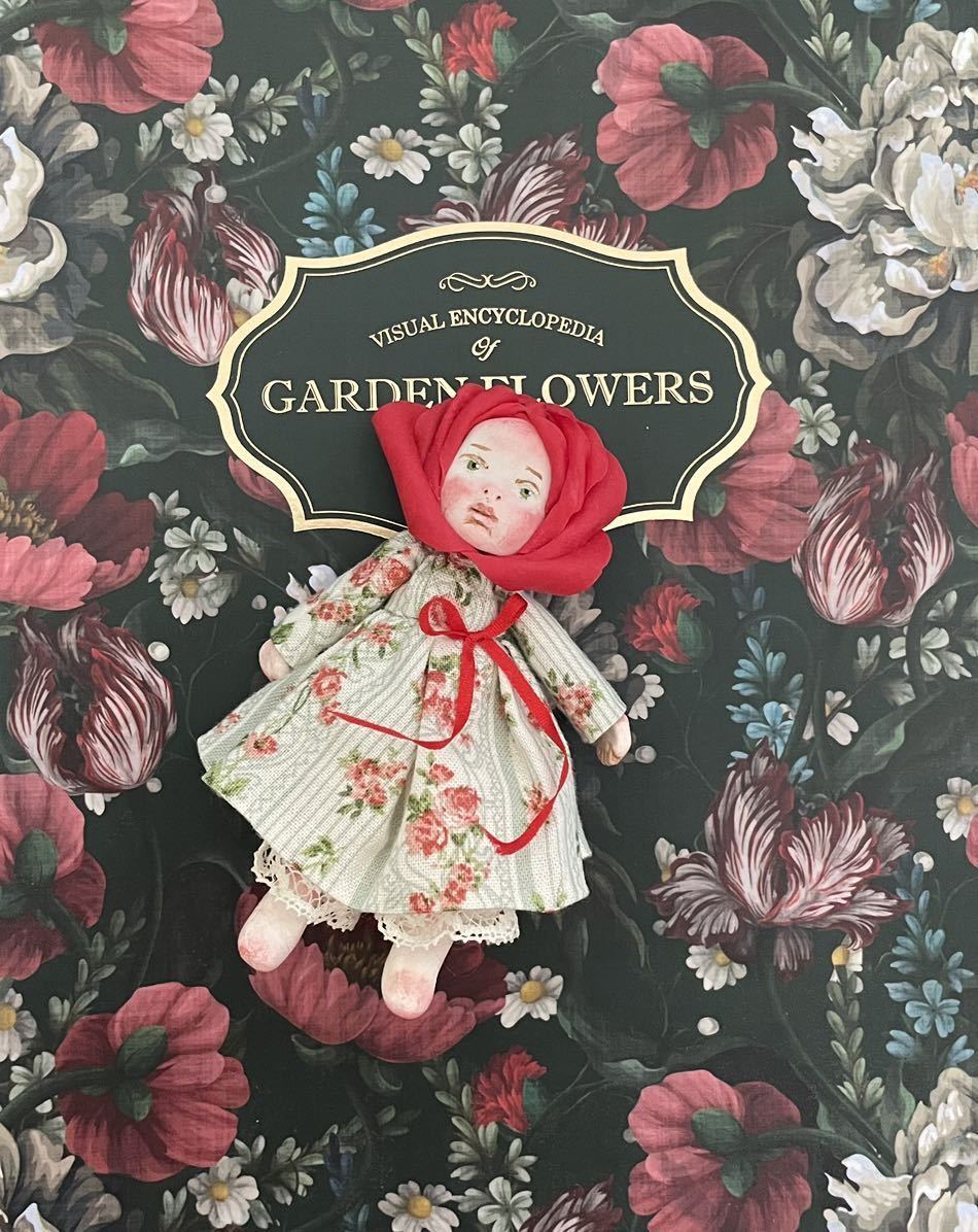 ミニチュア赤いバラドール*レッドローズ人形*手作り人形*ハンドメイドドール