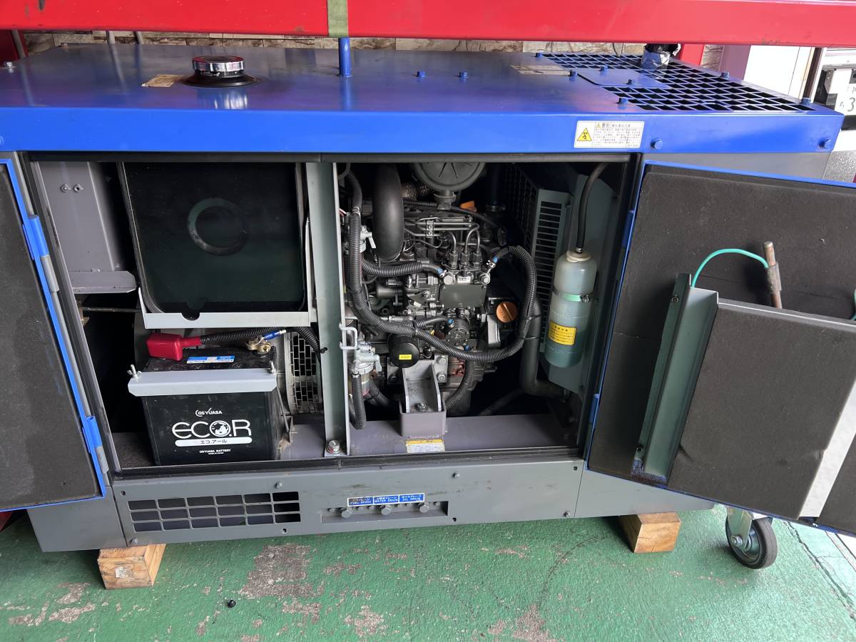 DENYO 発電機 TLG-13LSY デンヨー 防音型 ディーゼルエンジン 13kVA 三相 200v 軽油 使用時間 2683h オイル交換済【モンガリ】