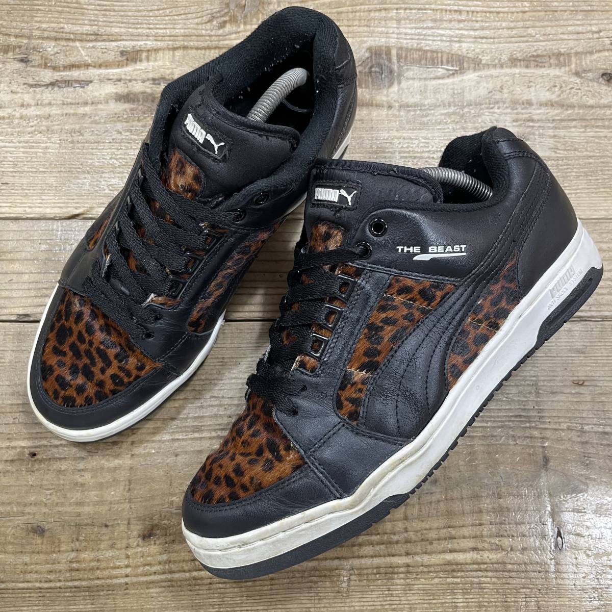 PUMA BEAST LO BLACK LEOPARD PK1851 27cm プーマ ビースト ロー 初期 復刻 黒 ヒョウ柄 豹柄 ハラコ 中古 ビンテージ