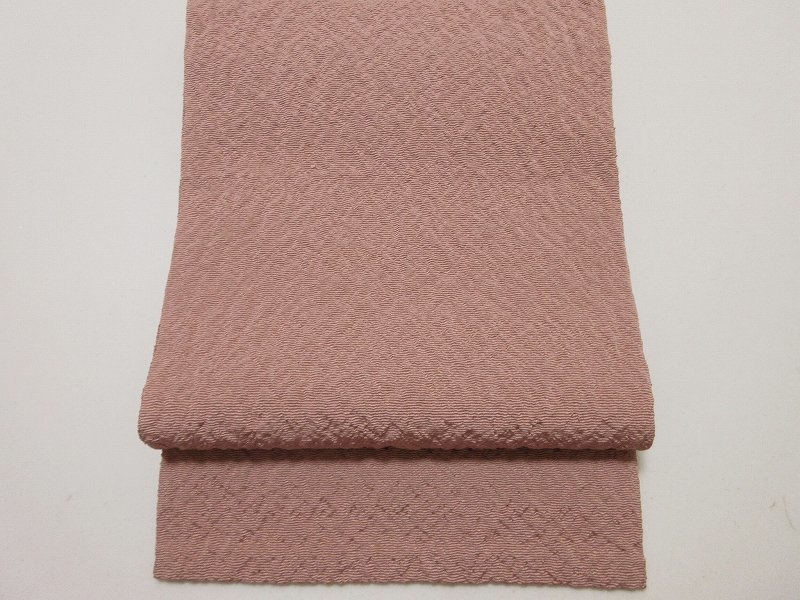 ドークブア■八寸名古屋帯　琴糸　色無地　薄柿　極上の逸品　C06