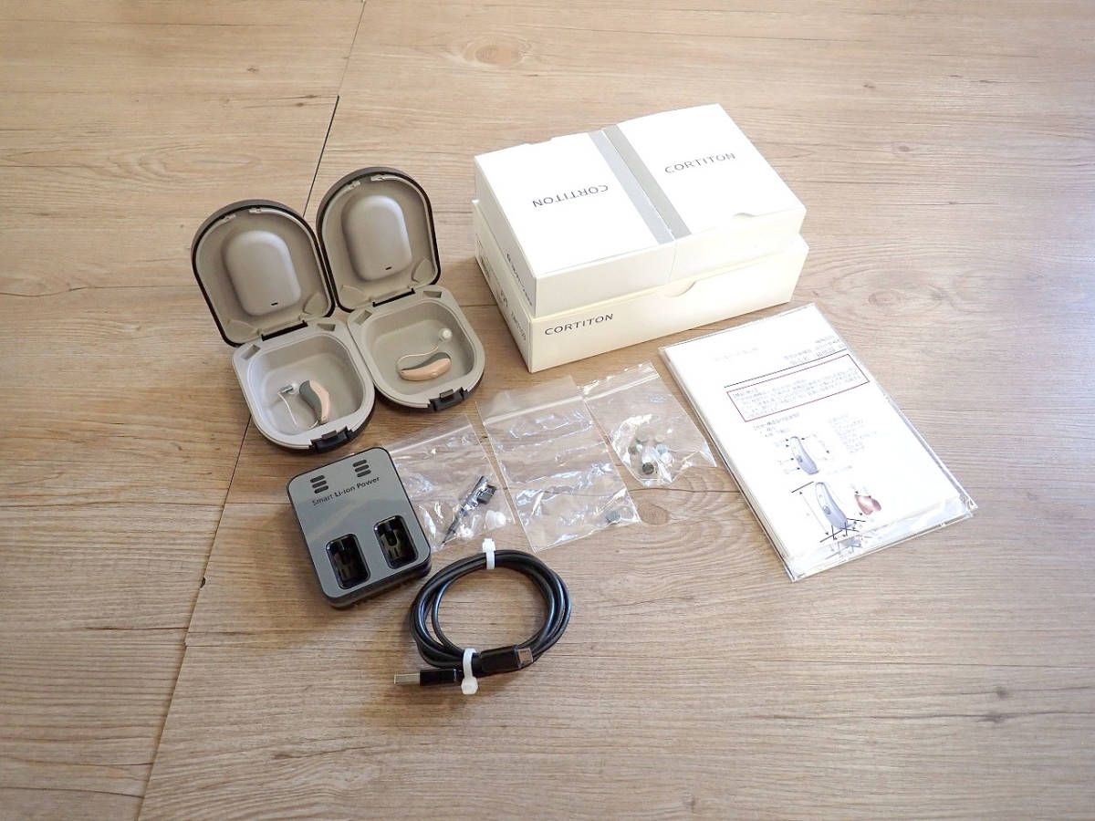 中古美品 補聴器 Cortiton Stellar RIC 60 8C コルチトーン ステラ 2M 耳かけ型 充電式 両耳 Smart Li-ion Power 軽度～重度 2022年