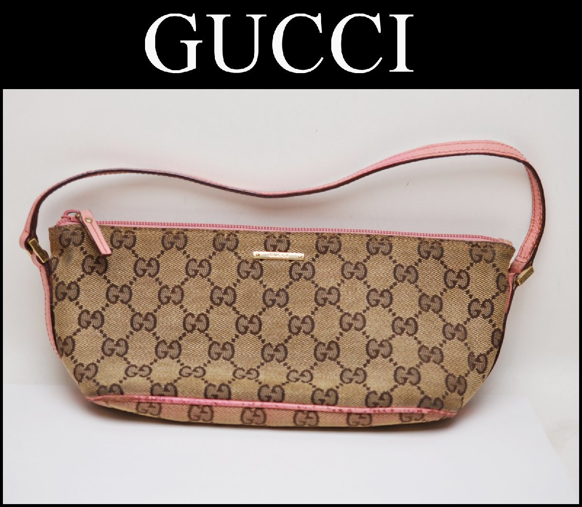 GUCCI グッチ アクセサリーポーチ GG ブラウン系 ハンドバッグ GUCCI 