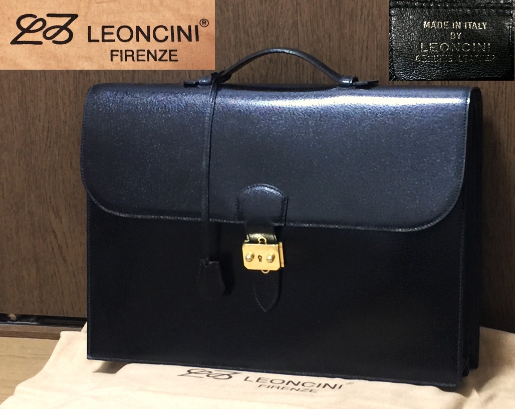 美品 LEONCINI FIRENZE レオンチーニ イタリア製 高級 本革 オール 