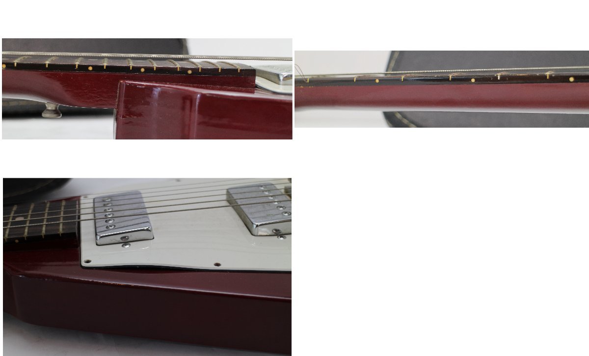 TOMSON トムソン フライングV エレキギター レッド ケース ストラップ