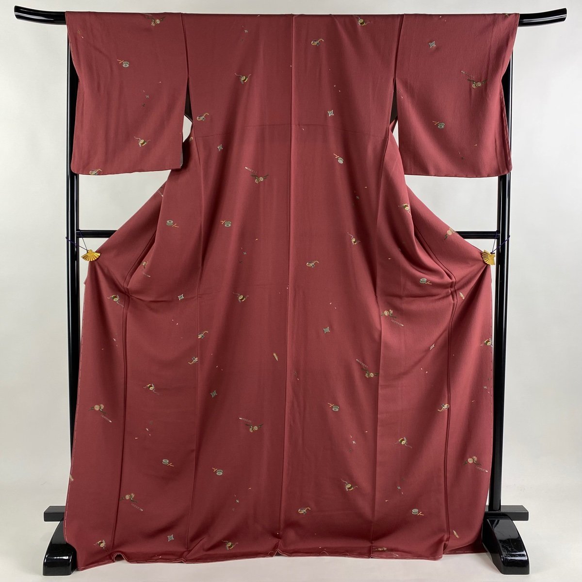 平和屋着物□極上 和染紅型 栗山紅型 栗山吉三郎 小紋 霞草花文 鬼しぼ