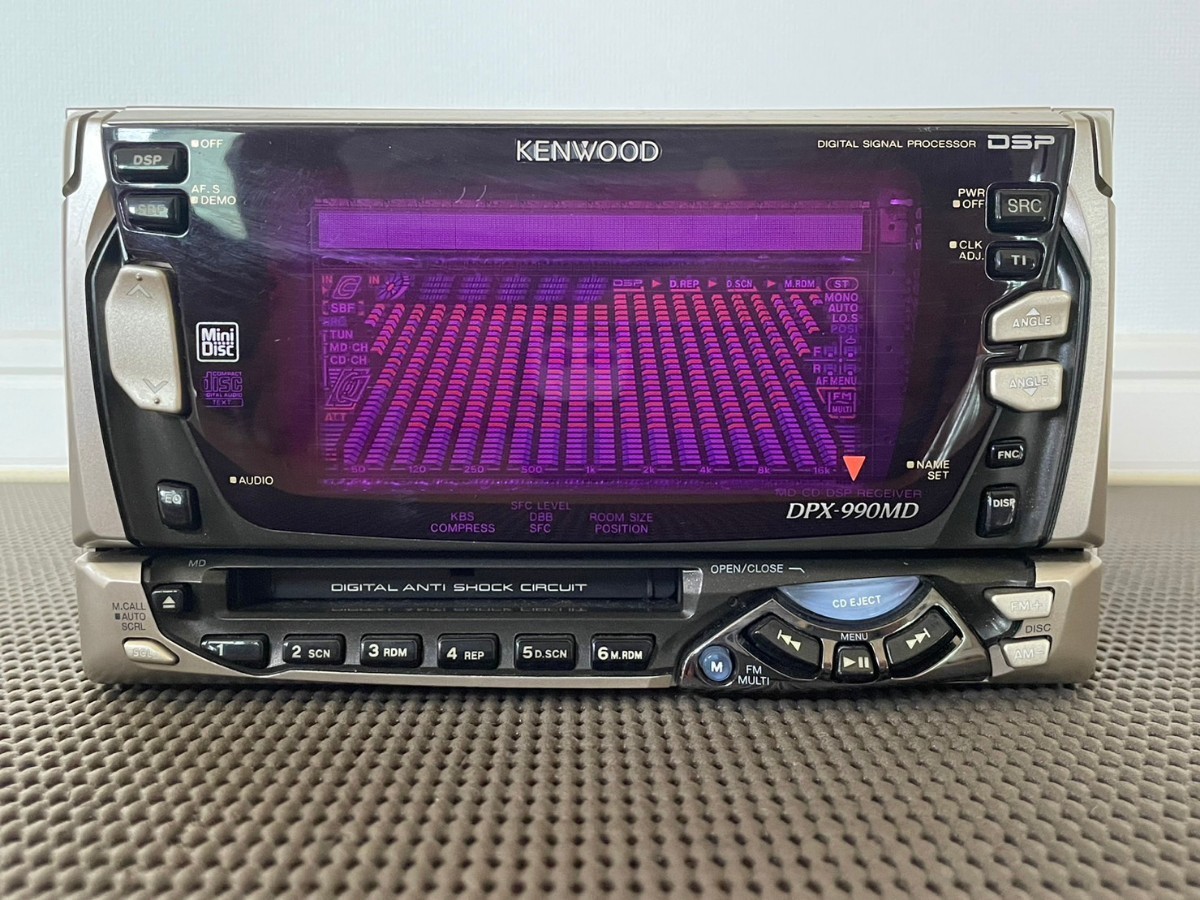 KENWOOD DPX-990MD 当時物 リモコン付 CD/MD 2DINデッキ イルミ 