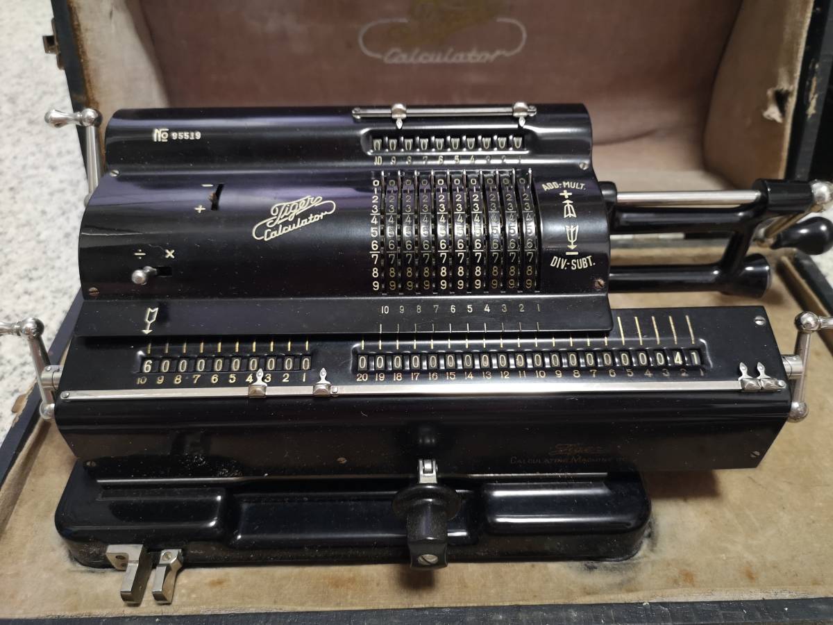 TIGER 手動式計算機 calculator アンティーク Calculator Yahoo!オークション - CALCULATING MACHINE タイガー手回し