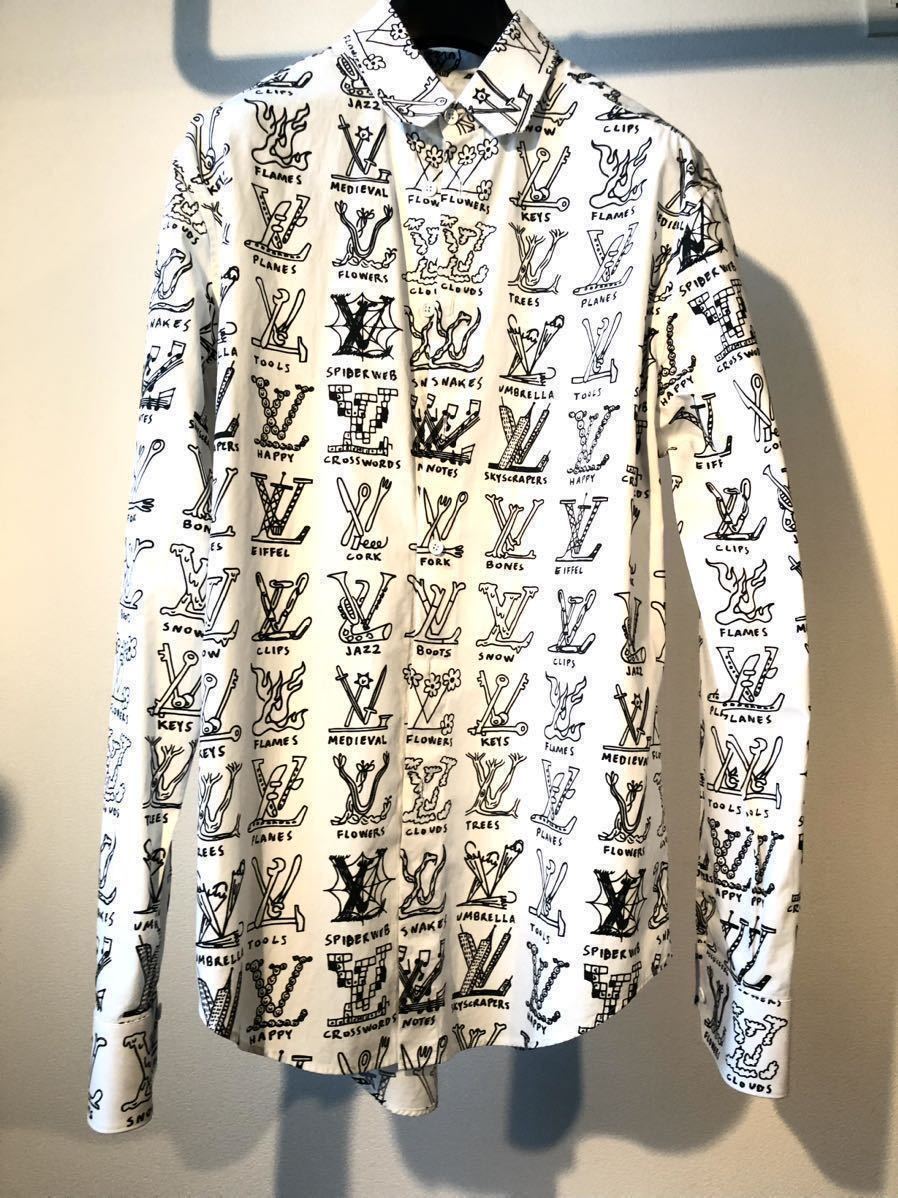 ルイヴィトン 長袖ボタンシャツ 希少Sサイズ メンズ プレイス