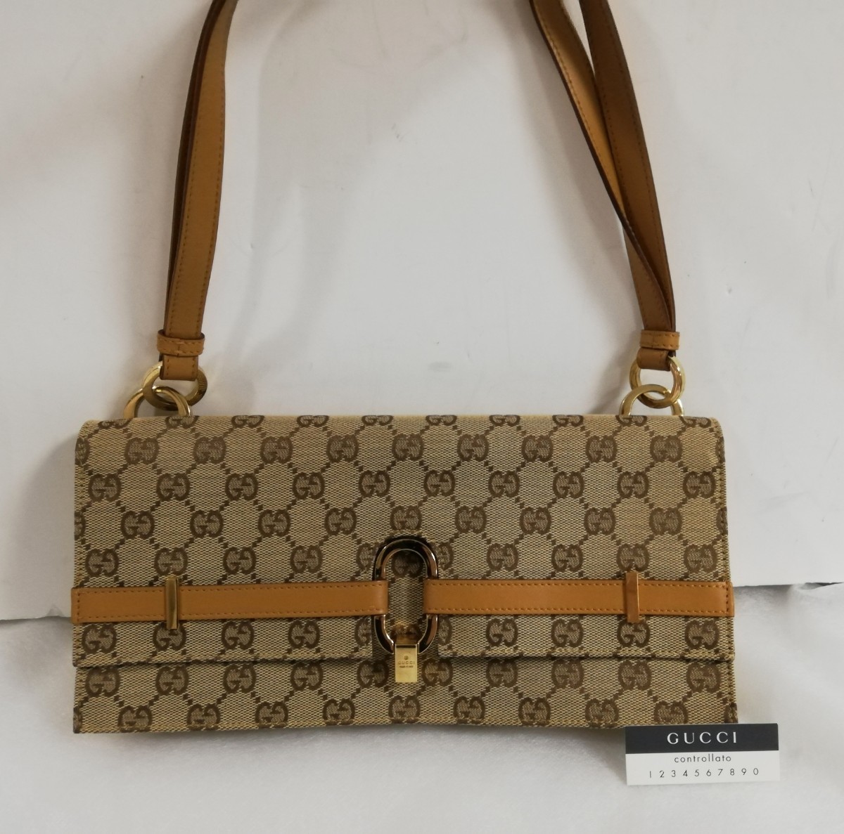 グッチ GGキャンバス×レザー ブラック GUCCI 手提げ 1円□極美品□グッチ