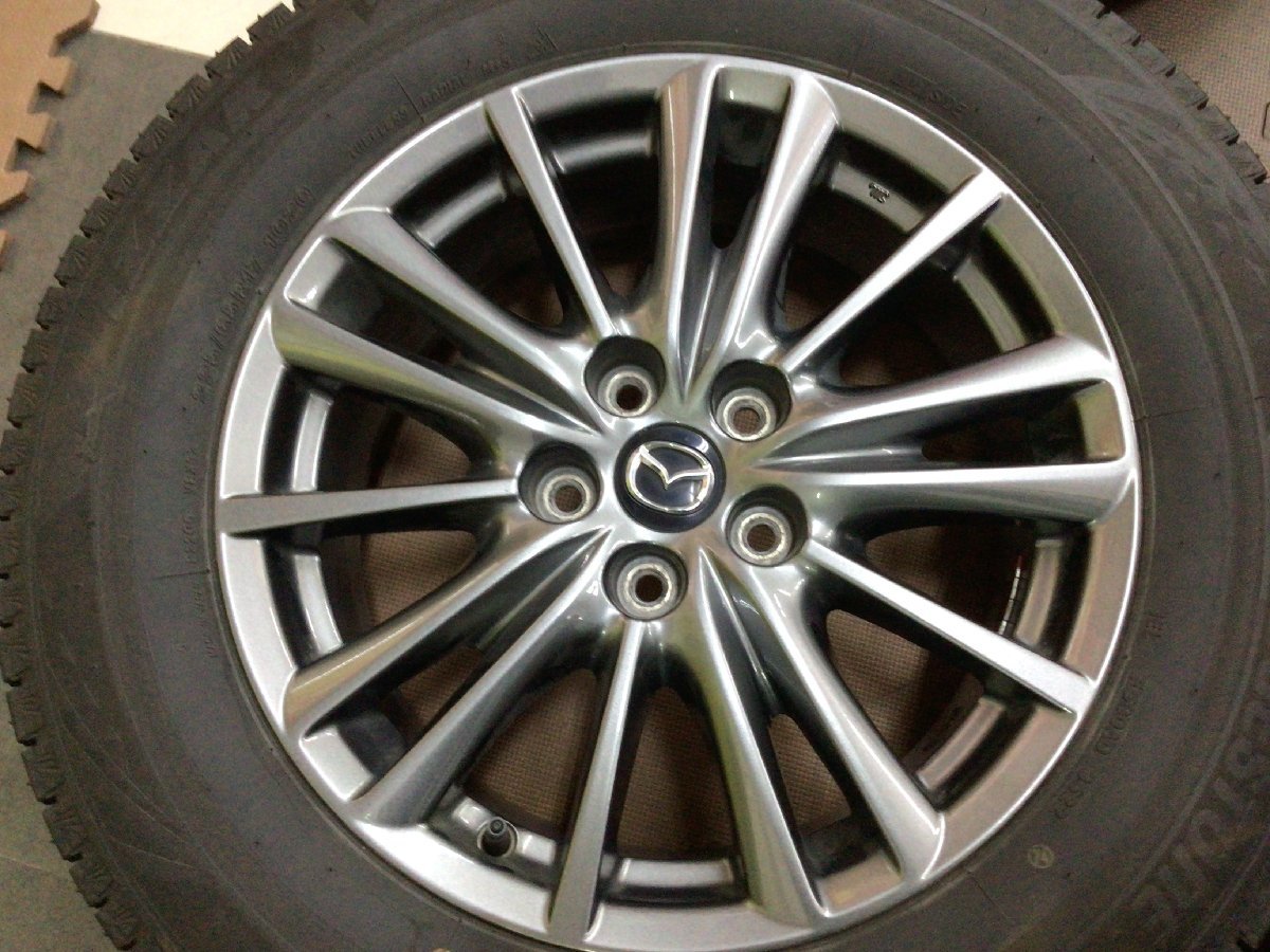 ★深溝ブリヂストンVRX3　225/65R17　マツダ純正17×7J+43　114.3/5H　CX-5取り外し品純正戻しや純正流用スペアとしてもオススメ★ ホイール 225&frasl;65R17 中古 CX-5 KF スタッドレス