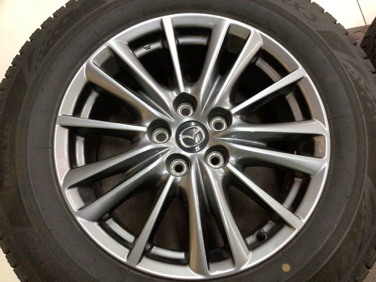★深溝ブリヂストンVRX3　225/65R17　マツダ純正17×7J+43　114.3/5H　CX-5取り外し品純正戻しや純正流用スペアとしてもオススメ★ ホイール 225&frasl;65R17 中古 CX-5 KF スタッドレス