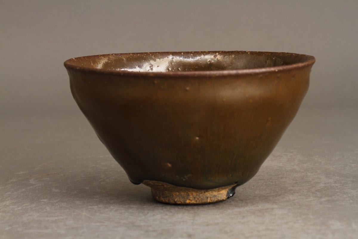 古】A404 天目茶碗 茶碗 天目 時代 唐物 中国 唐物 建窯 中国古玩