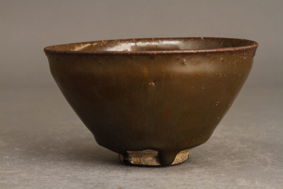 古】A404 天目茶碗 茶碗 天目 時代 唐物 中国 唐物 建窯 中国古玩