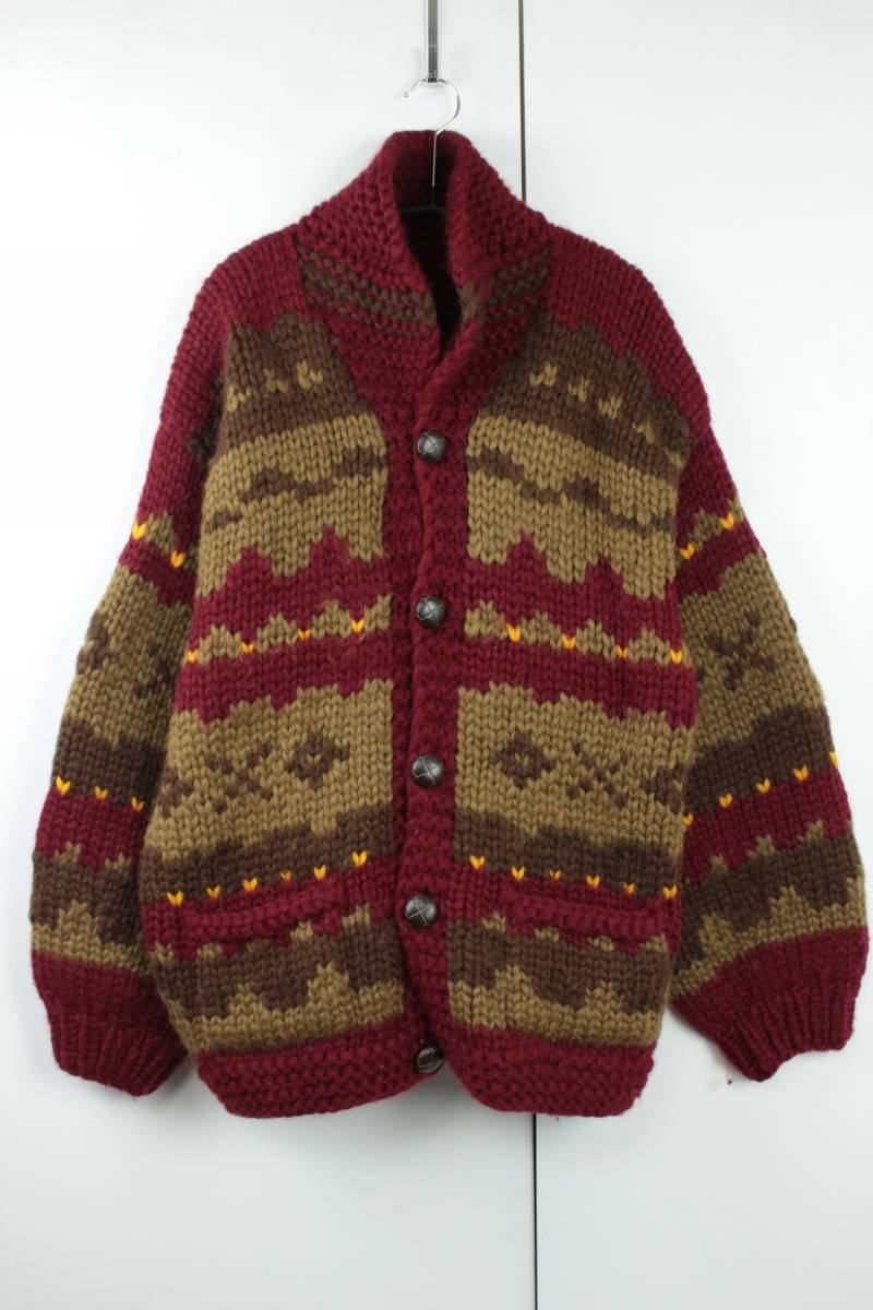 I873　カナダ製　ウールニットカウチンセーター　アウター　カウチン　COWICHAN　厚手