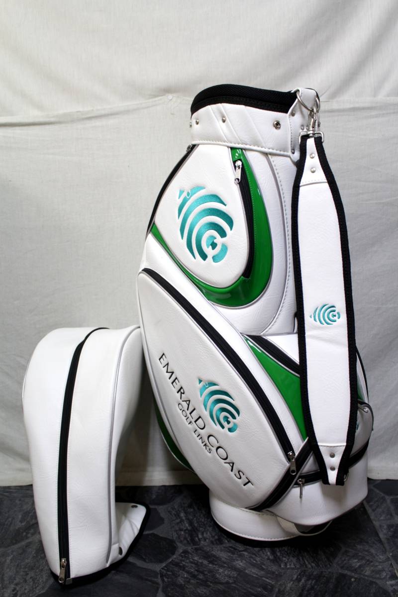 沖縄 エメラルドコースト キャディバッグ 6分割 ホワイト 36沖縄/宮古島EMERALD COAST GOLF LINKSエメラルド コースト ゴルフ