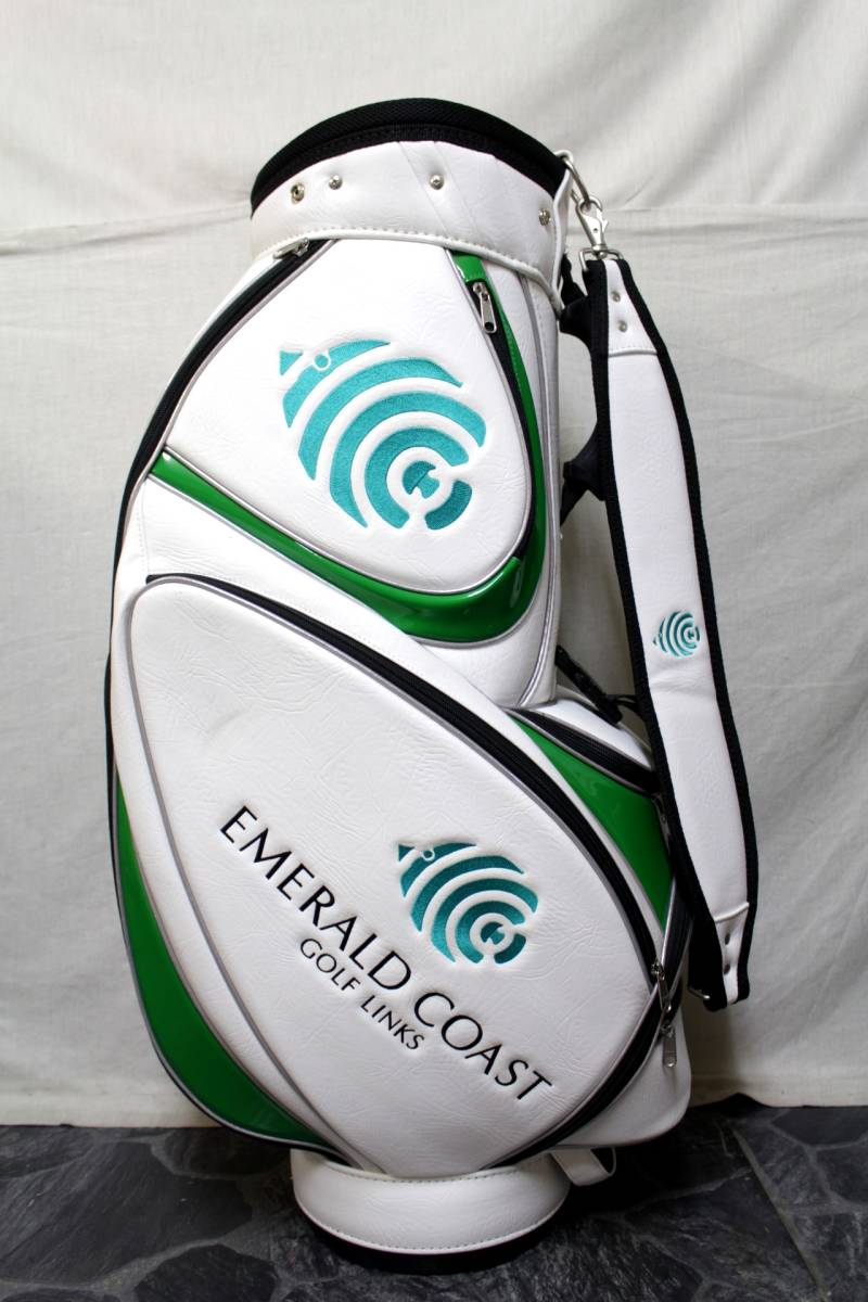 沖縄 エメラルドコースト キャディバッグ 6分割 ホワイト 36沖縄/宮古島EMERALD COAST GOLF LINKSエメラルド コースト ゴルフ